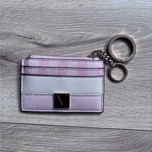 Victoria's Secret Pink & White Striped Card Holder Keyring